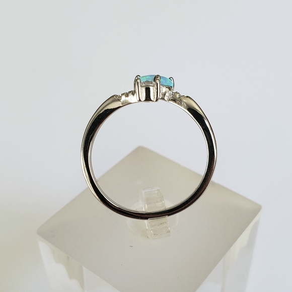 HOST PICK!!! 💙 Sterling Silver Blue Opal Ring - Picture 4 of 8